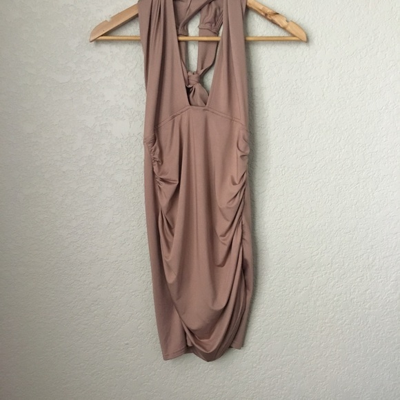 Revolve Nude Bodycon Mini Dress - Picture 3 of 6